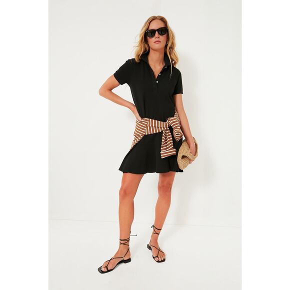 TUCKERNUCK Black Pique May Polo Dress Size S NWT Retail $148 Tuckernuck - Picture 1 of 7